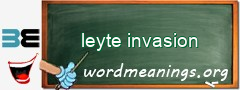 WordMeaning blackboard for leyte invasion